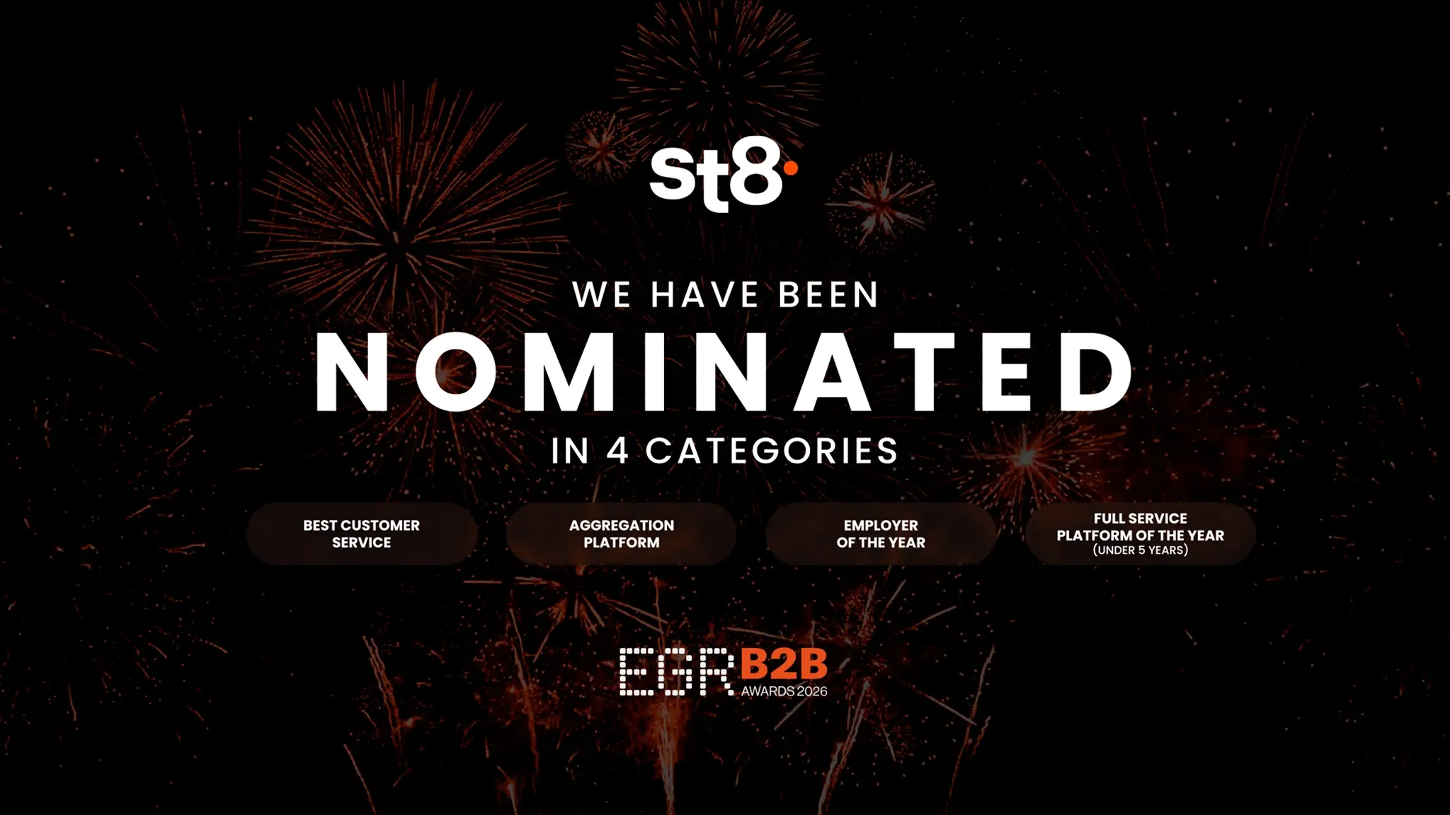 St8 Shortlisted for Four Categories at the EGR B2B Awards
