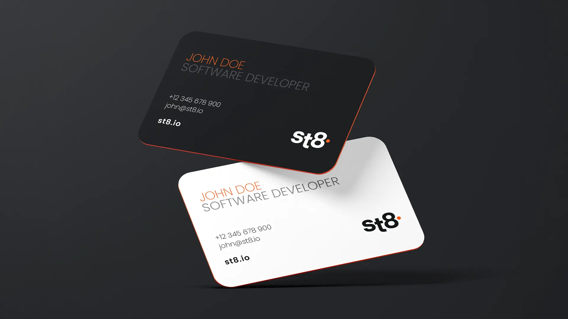 St8 brand in practice image business cards.